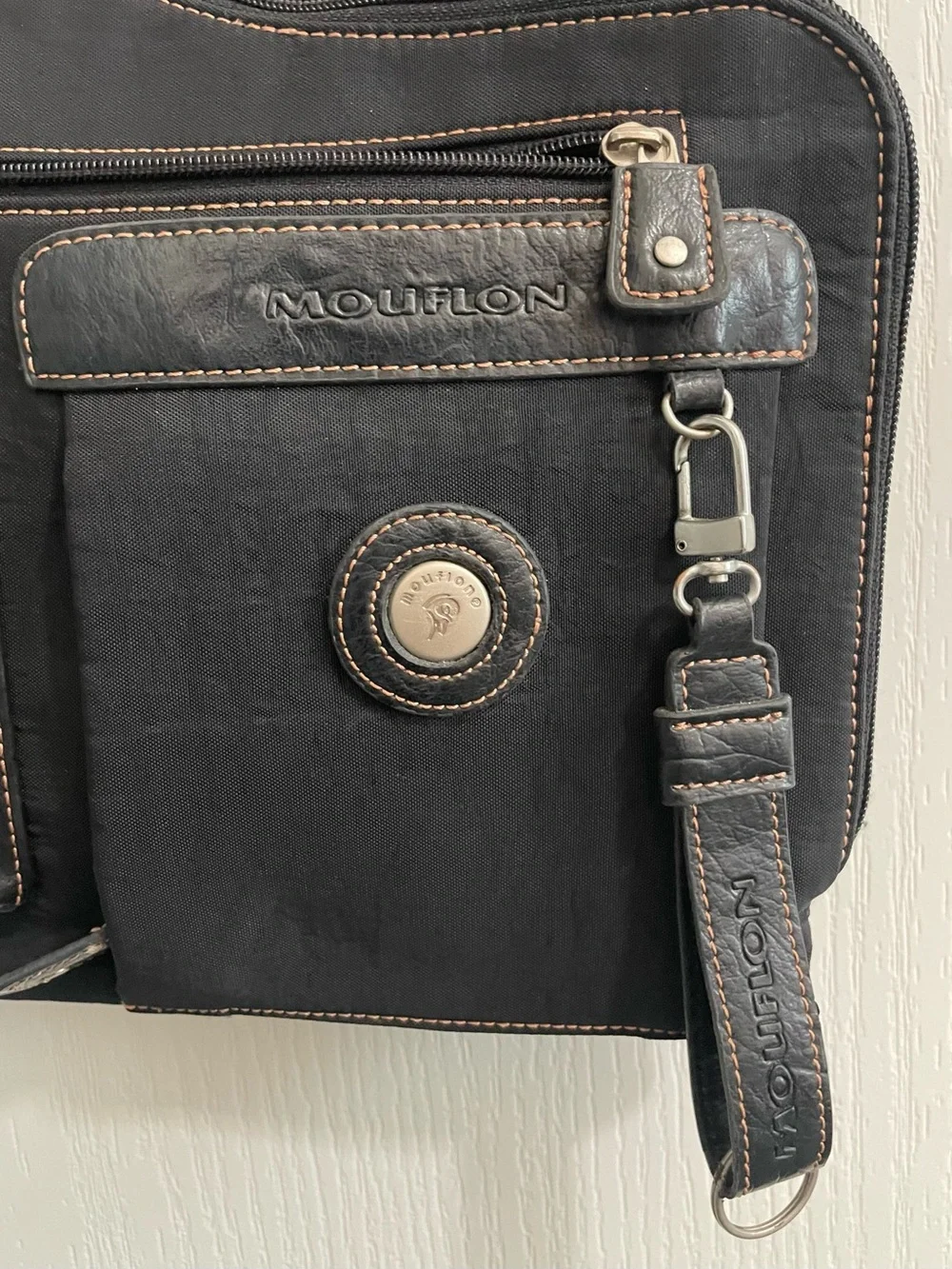 Mouflan Black Crossbody Messenger Bag